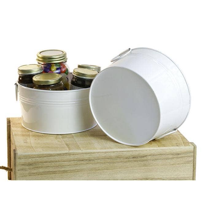 8 inch Round Tin Tub in multiple finishes