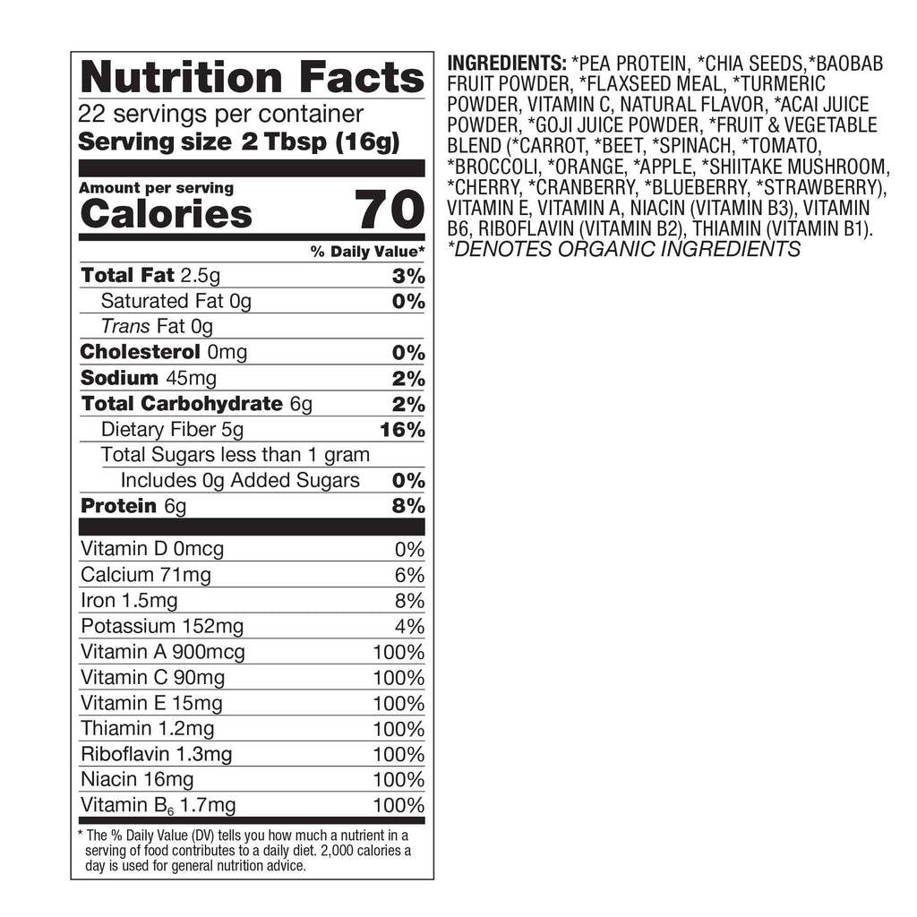 BetterBody Foods Antioxidant Fruit and Fiber 360 g bag.