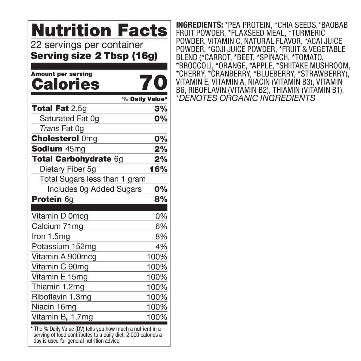 BetterBody Foods Antioxidant Fruit and Fiber 360 g bag.